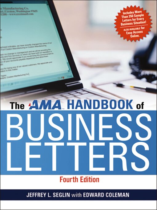 Title details for AMA Handbook of Business Letters by Jeffrey Seglin - Available